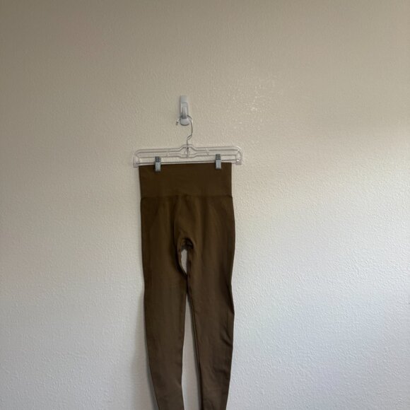Set Active Sculptflex Penny Brown Leggings Small Seamless Ribbed High Waist - Picture 7 of 8